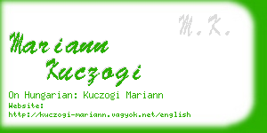 mariann kuczogi business card